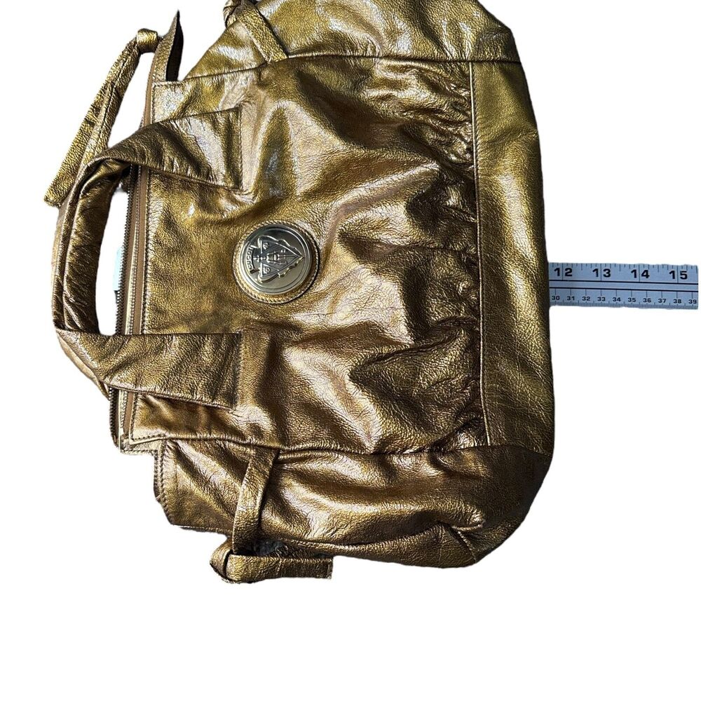 Gucci Hysteria Hand Bag Tom Ford Era Womens Metallic Gold Patent Leather Handbag - Picture 11 of 14
